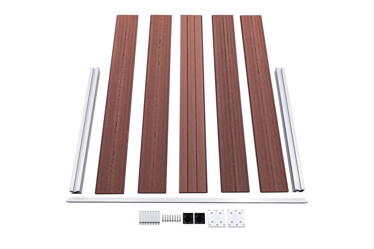 vidaXL Garden Fence Wpc 872x106cm Brown-6