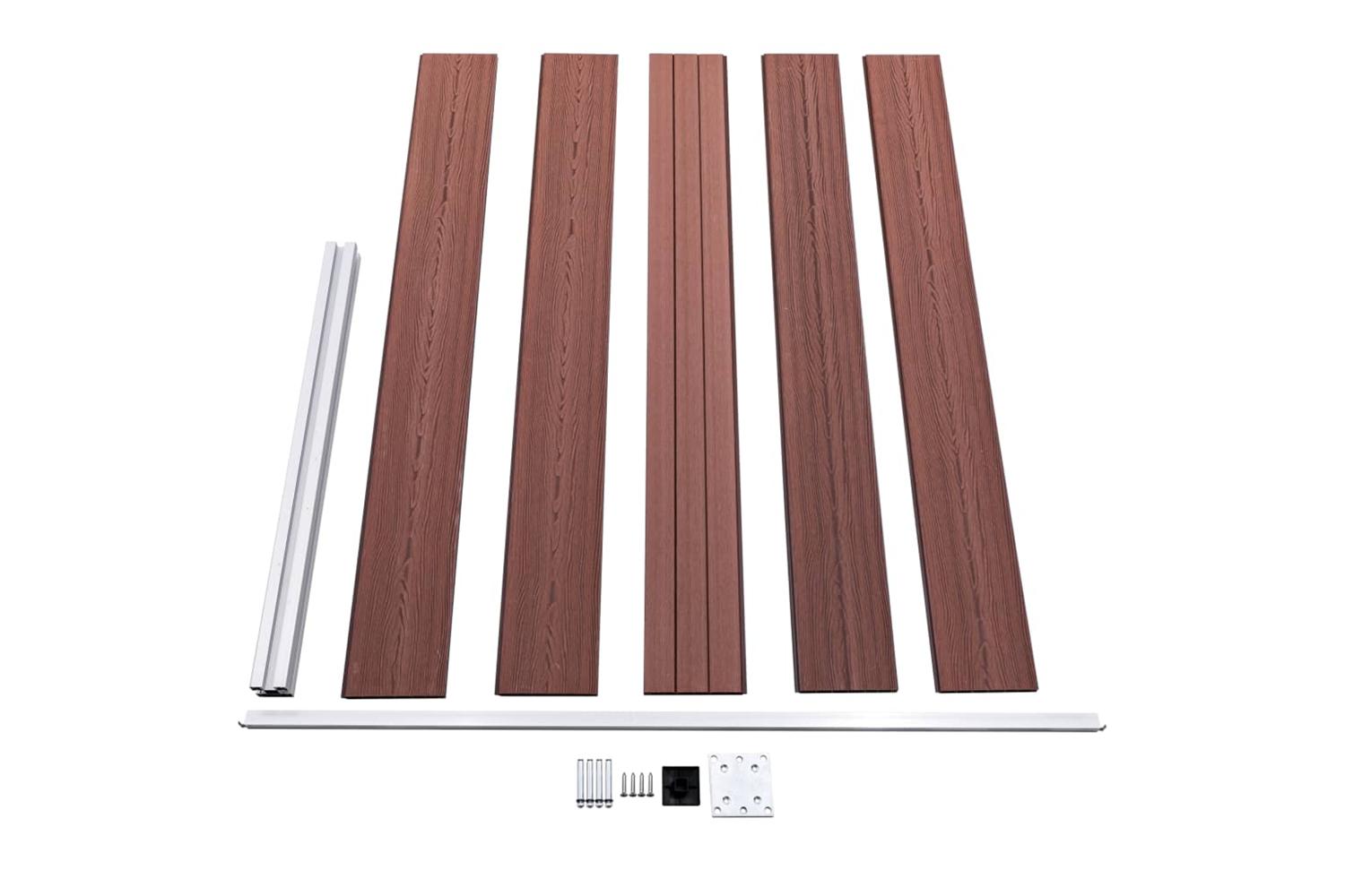 vidaXL 49074 Garden Fence Wpc 175x105cm Brown-6