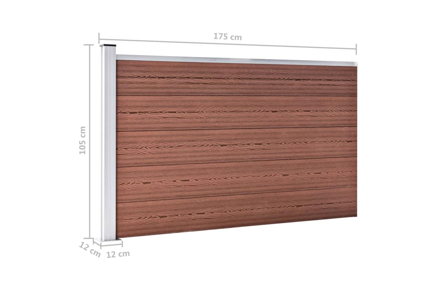 vidaXL 49074 Garden Fence Wpc 175x105cm Brown-9