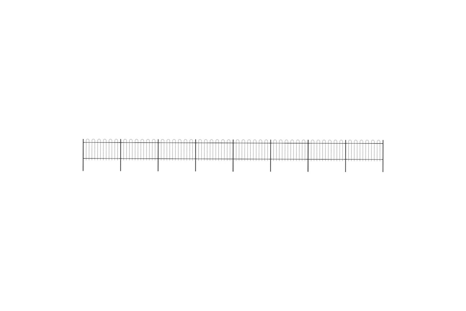 Vidaxl 277663 Garden Fence With Hoop Top Steel 13.6x1 M Black