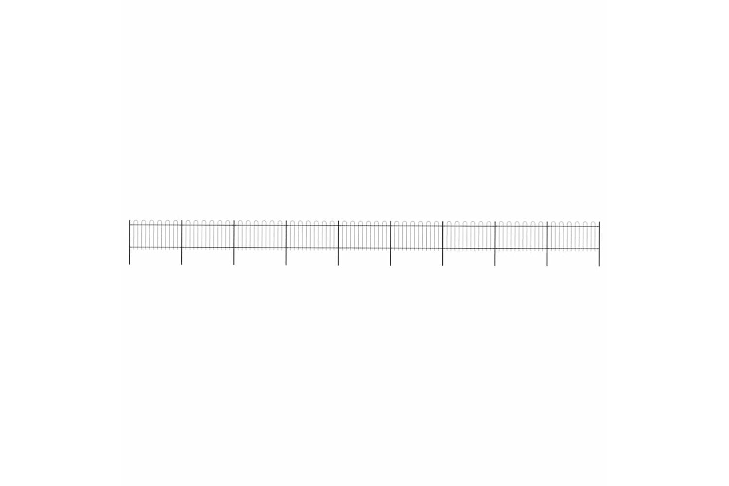Vidaxl 277664 Garden Fence With Hoop Top Steel 15.3x1 M Black