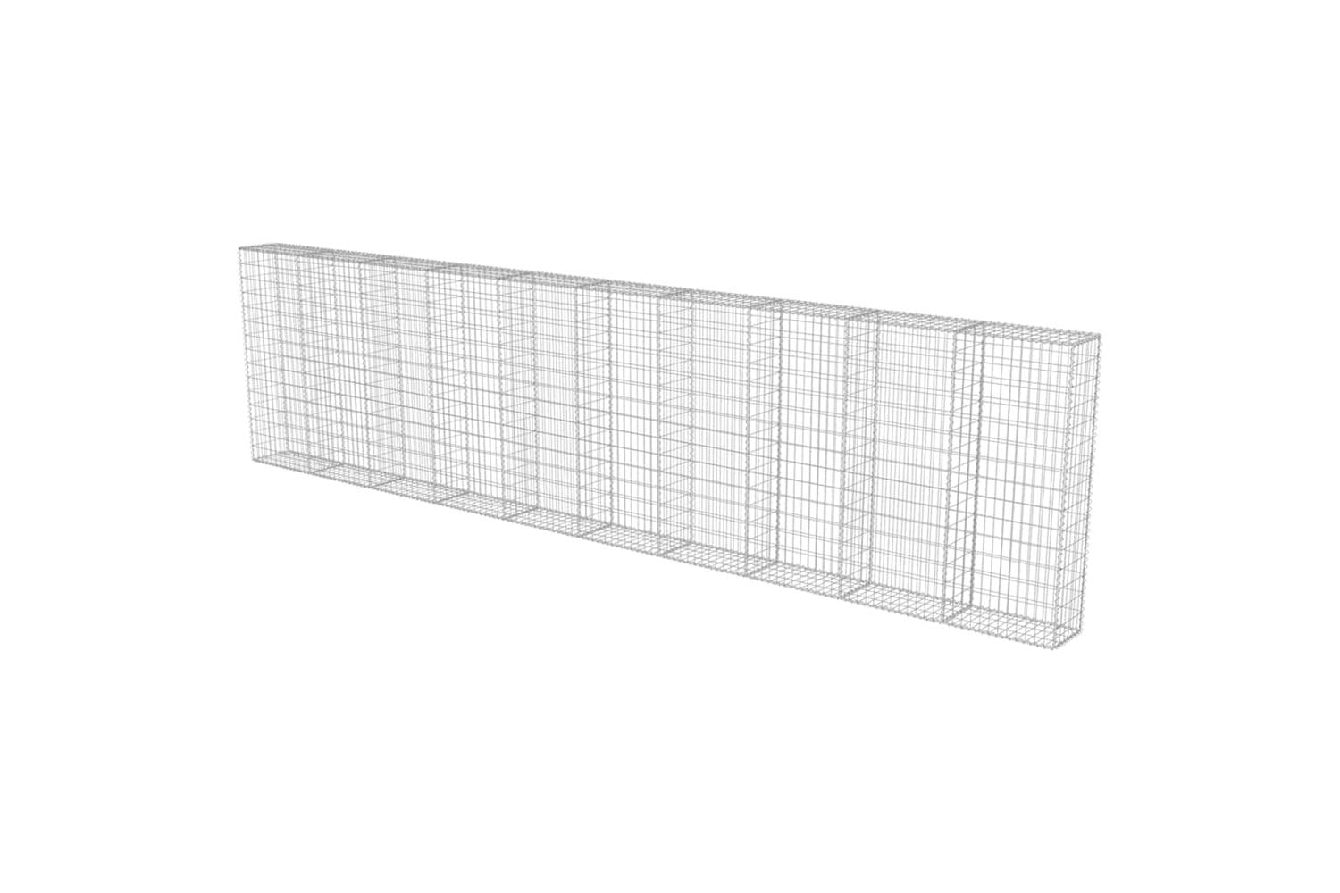 vidaXL 143585 Gabion Wall With Covers Galvanised Steel 600x30x150cm-3