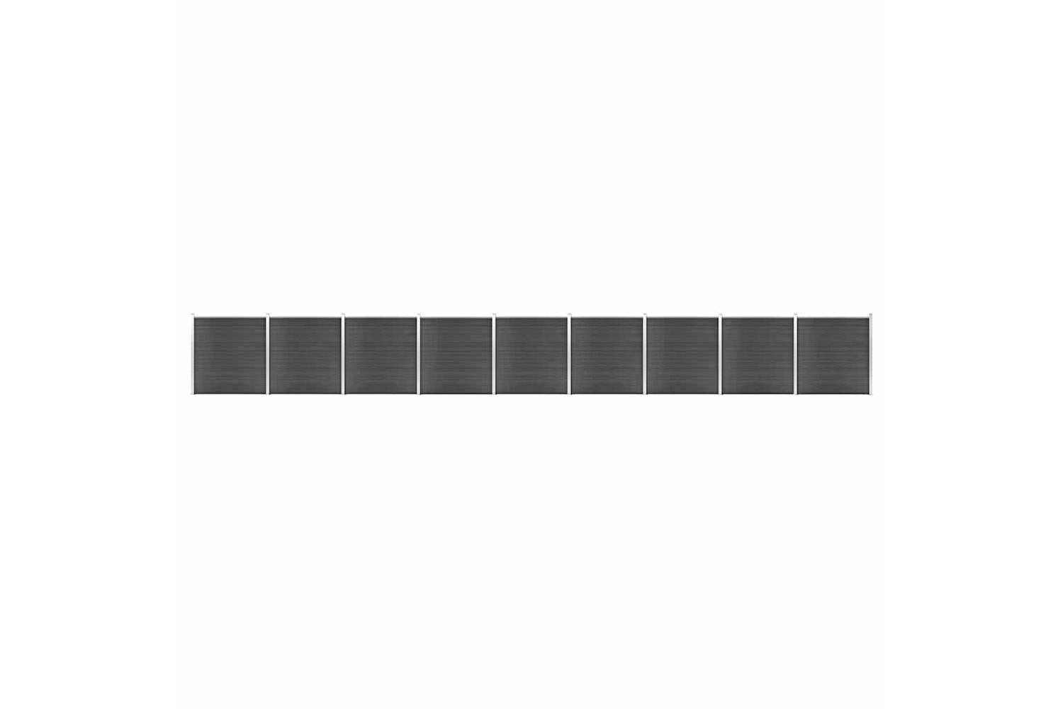 vidaXL 3070436 Fence Panel Set Wpc 1564x186cm Black