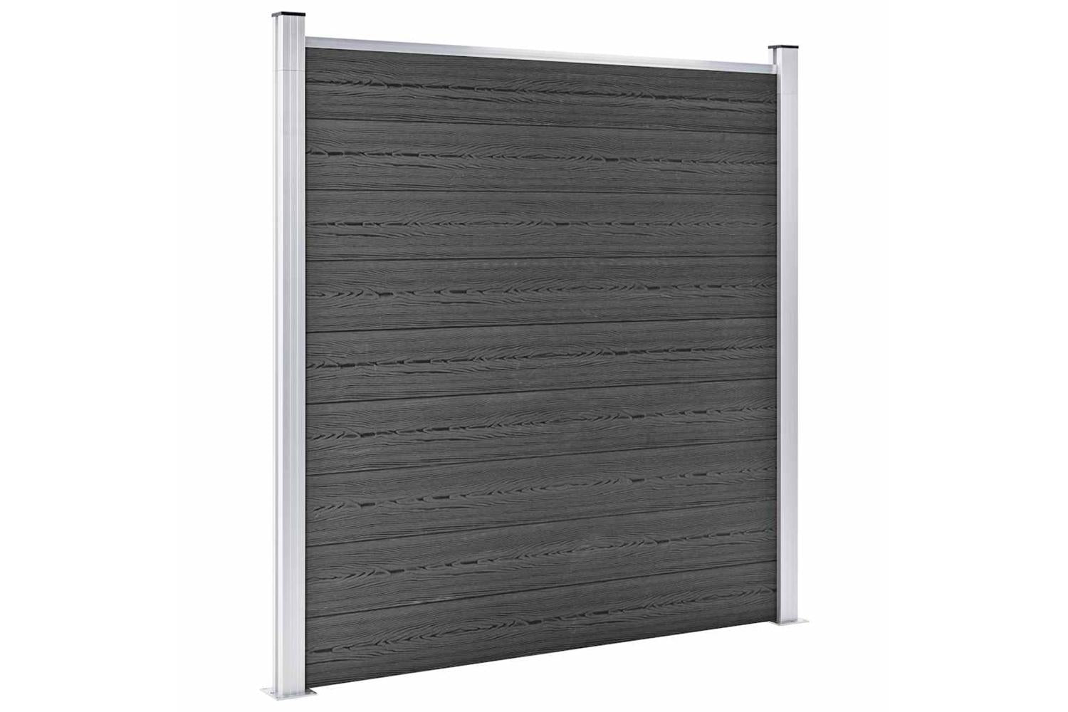 vidaXL 3070436 Fence Panel Set Wpc 1564x186cm Black-3
