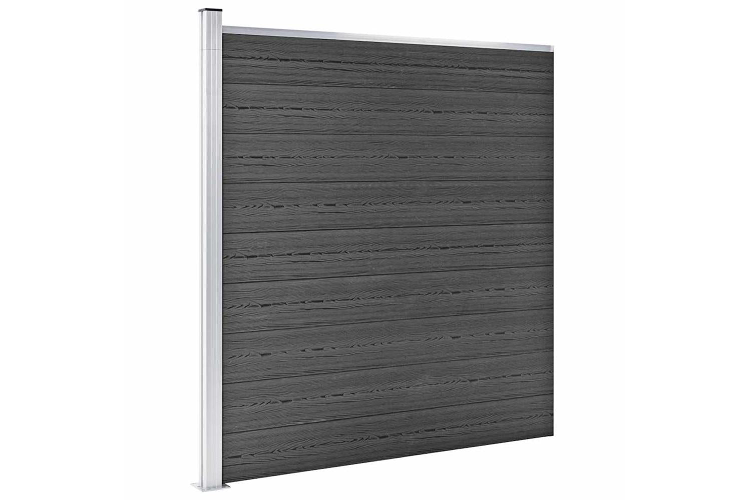 vidaXL 3070436 Fence Panel Set Wpc 1564x186cm Black-4