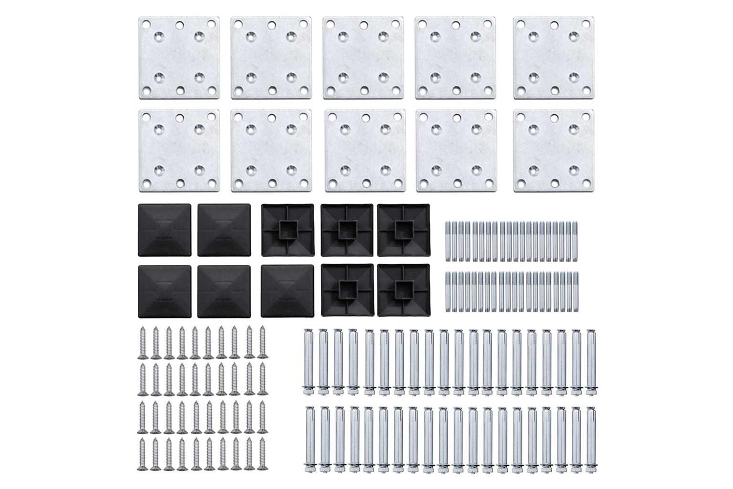 vidaXL 3070436 Fence Panel Set Wpc 1564x186cm Black-9