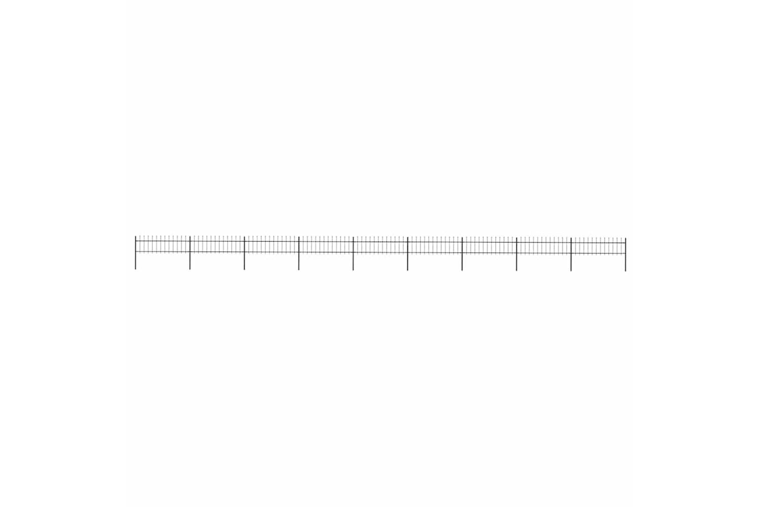 Vidaxl 277601 Garden Fence With Spear Top Steel 15.3x0.6 M Black