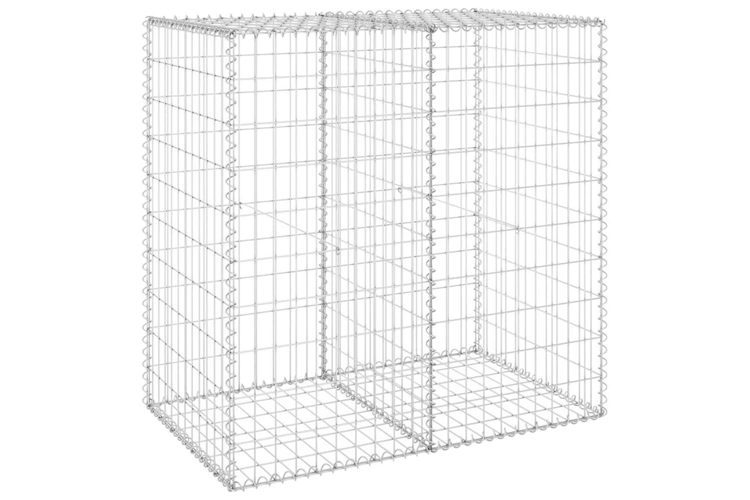 vidaXL 147813 Gabion Wall With Covers Galvanised Steel 100x60x100cm