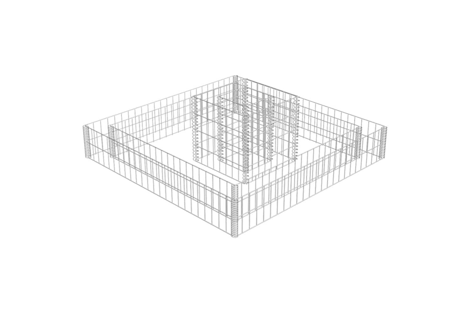 Vidaxl 141625 Gabion Planter Galvanised Steel 120x120x20-2
