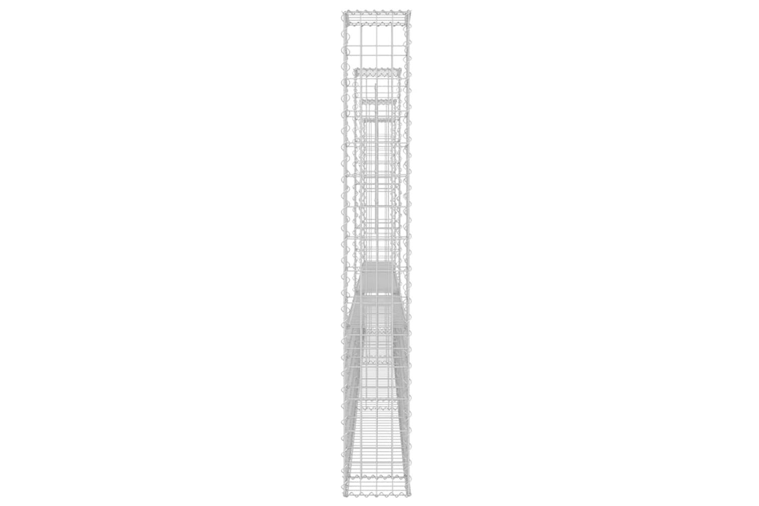 vidaXL 151284 U-shape Gabion Basket With 4 Posts Iron 380x20x150cm-4