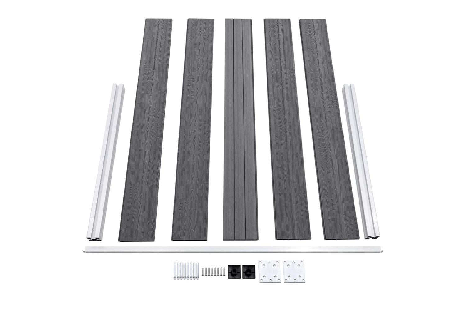 vidaXL 3053248 Garden Fence Wpc 526x106cm Grey-6
