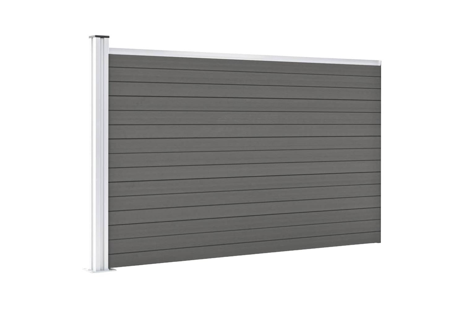 vidaXL Garden Fence Wpc 175x105cm Grey-2