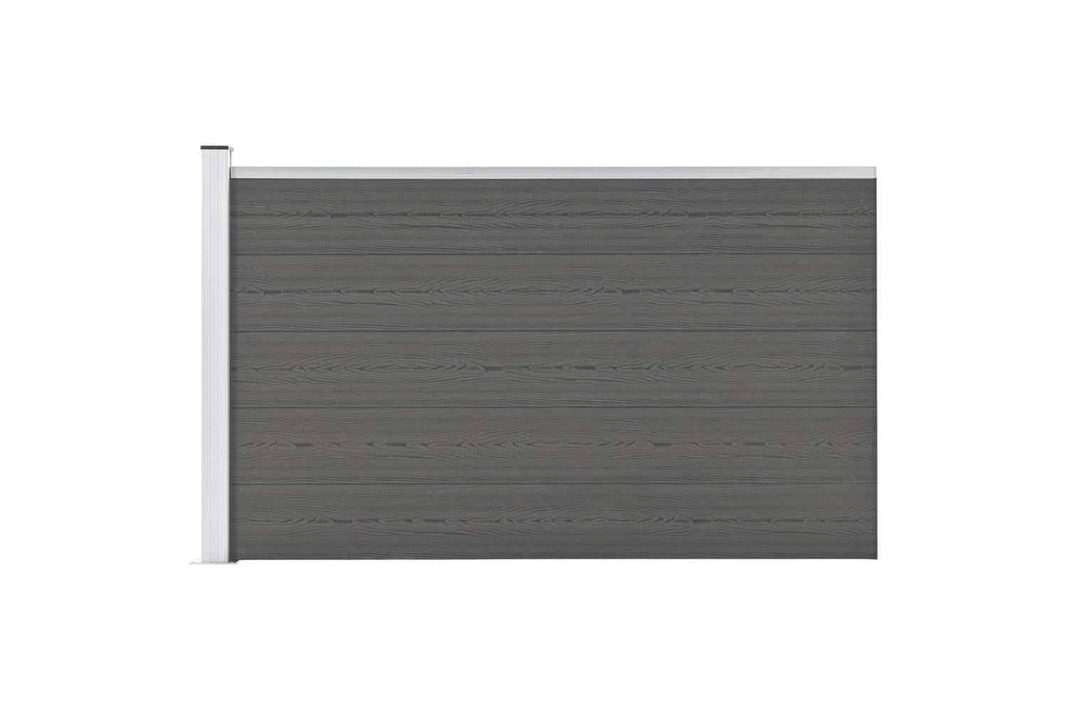 vidaXL Garden Fence Wpc 175x105cm Grey-3