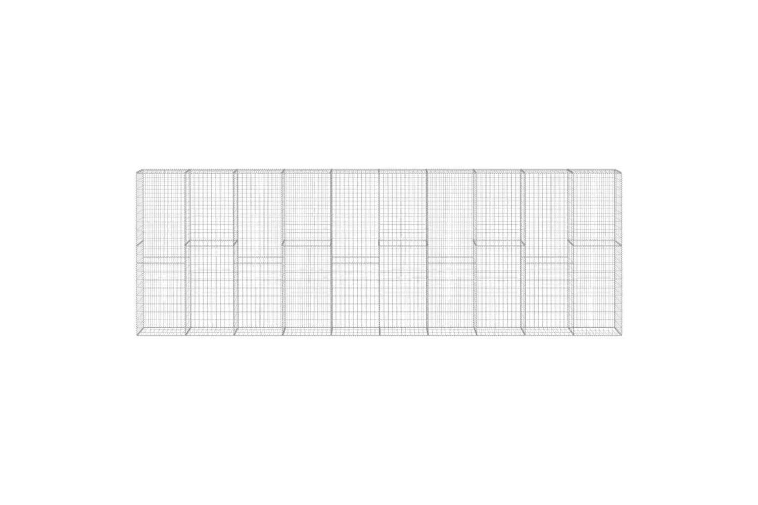 vidaXL 144915 Gabion Wall With Covers Galvanised Steel 600x30x200cm-2