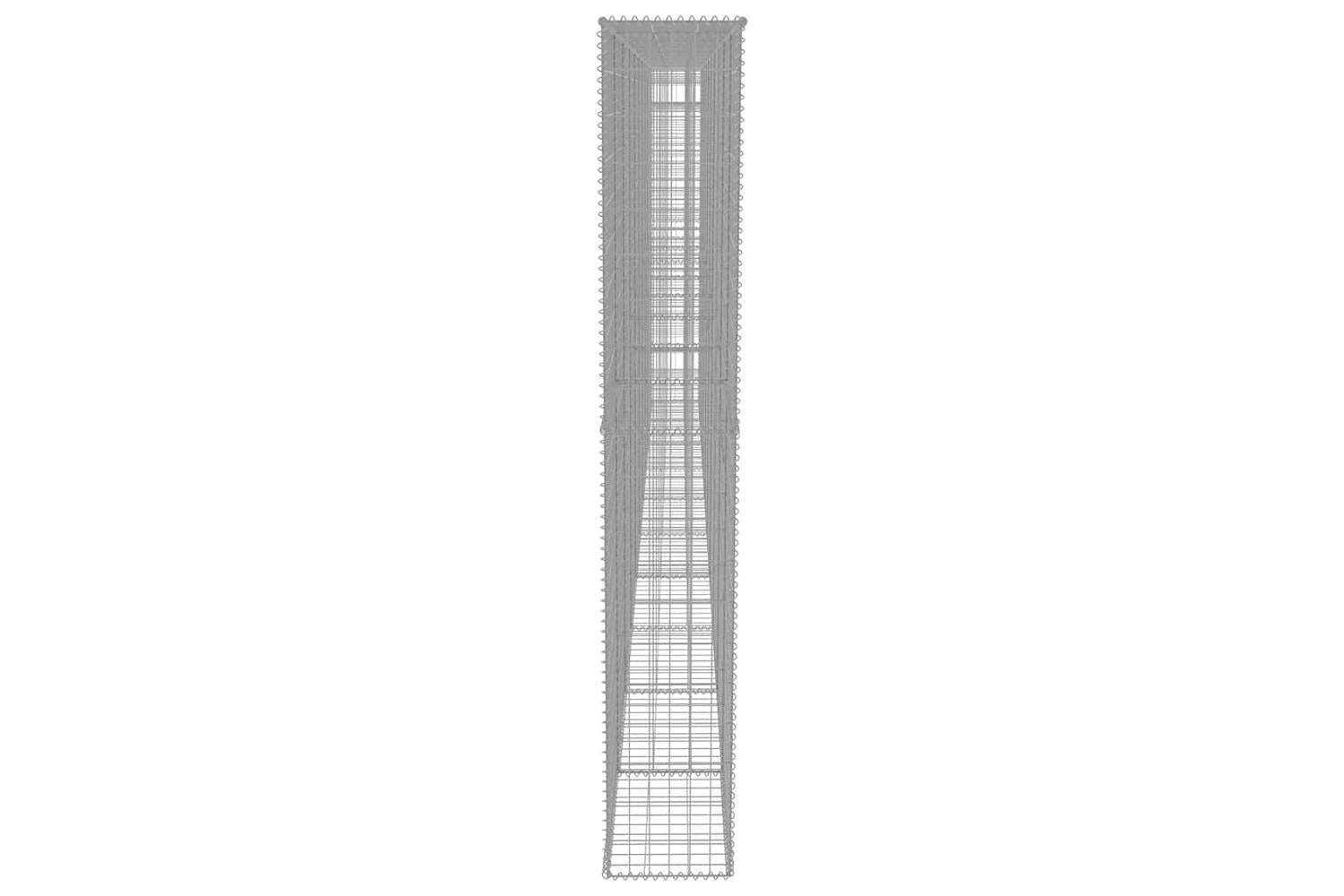 vidaXL 144915 Gabion Wall With Covers Galvanised Steel 600x30x200cm-4