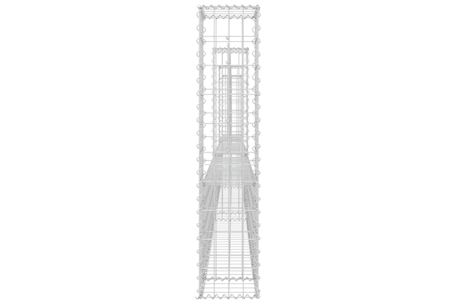 vidaXL 151277 U-shape Gabion Basket With 4 Posts Iron 380x20x100cm-4