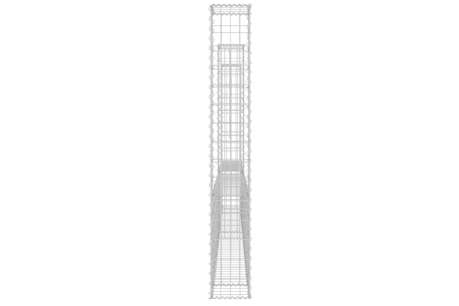 vidaXL 151283 U-shape Gabion Basket With 3 Posts Iron 260x20x150cm-4