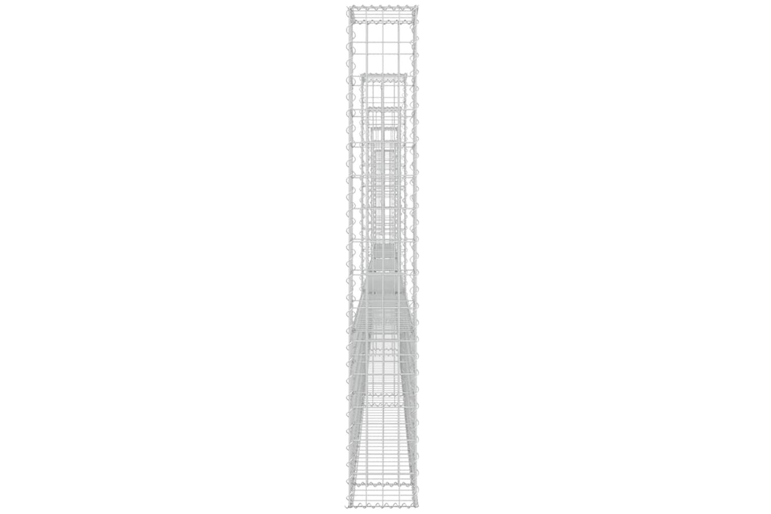 vidaXL 151286 U-shape Gabion Basket With 6 Posts Iron 620x20x150cm-4