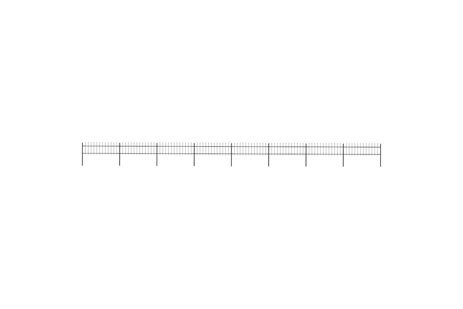 Vidaxl 277600 Garden Fence With Spear Top Steel 13.6x0.6 M Black