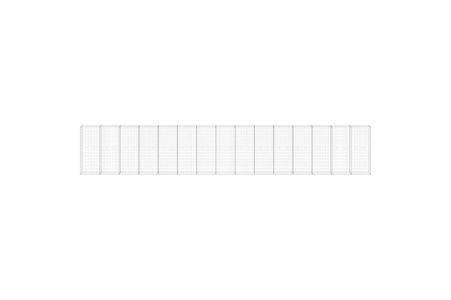 vidaXL 147818 Gabion Wall With Covers Galvanised Steel 900x30x150cm-3