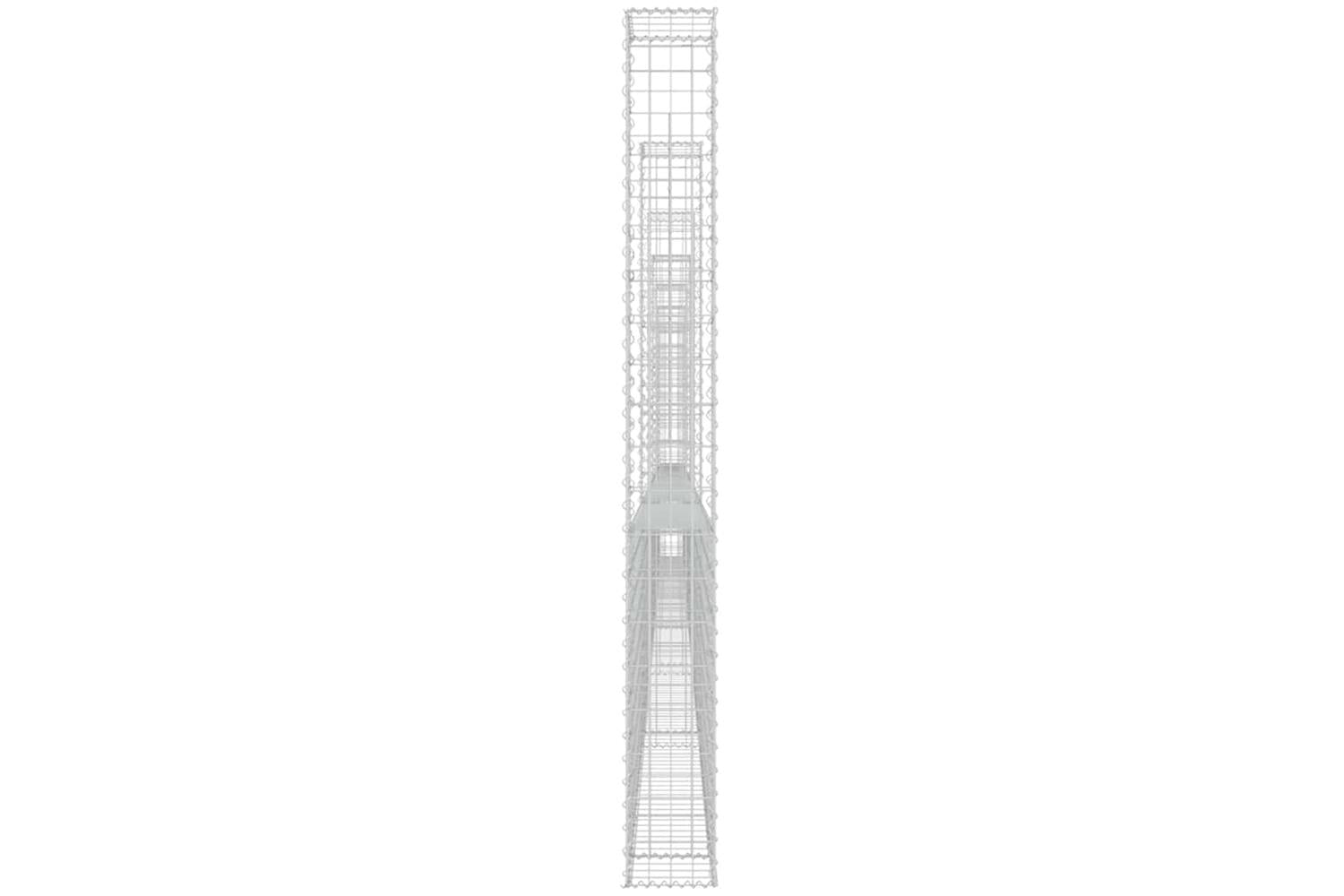 vidaXL 151294 U-shape Gabion Basket With 7 Posts Iron 740x20x200cm-4