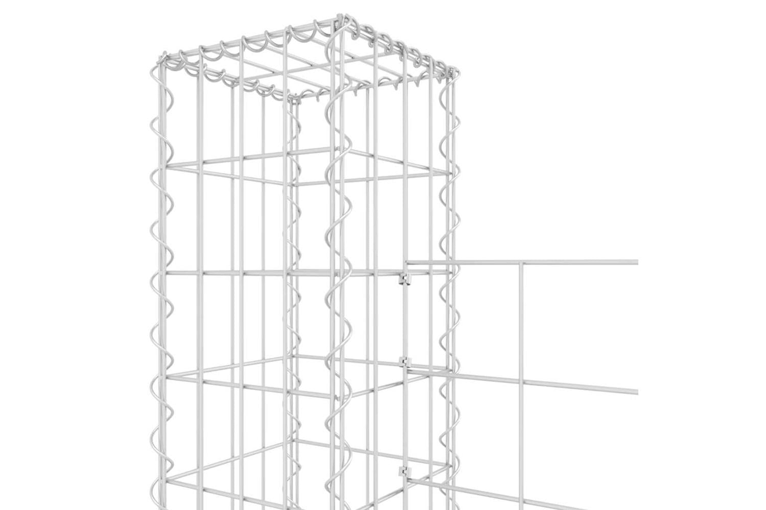 vidaXL 151294 U-shape Gabion Basket With 7 Posts Iron 740x20x200cm-5