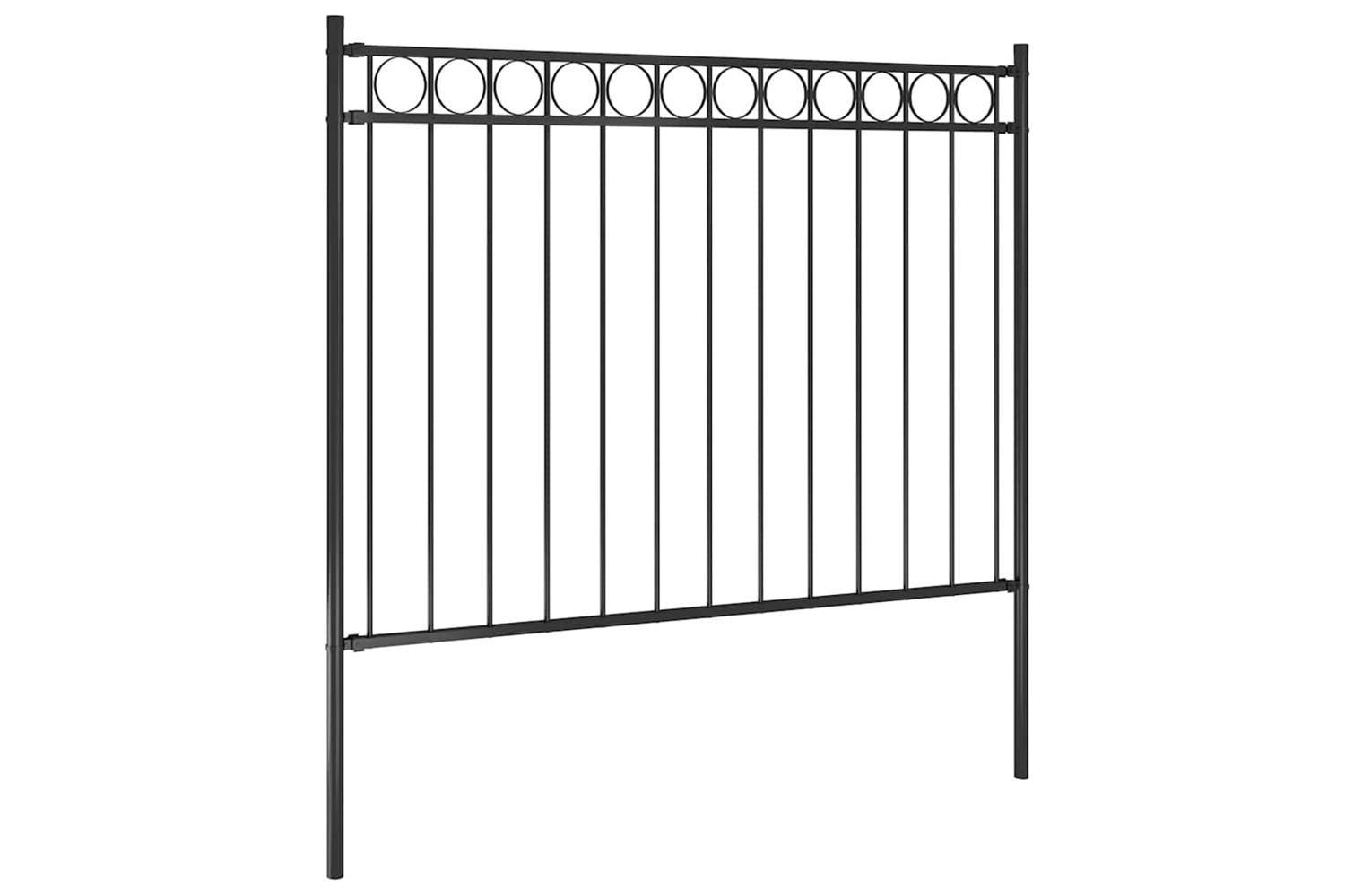 Vidaxl 146314 Garden Fence Steel 1.7x1.2 M Black-2