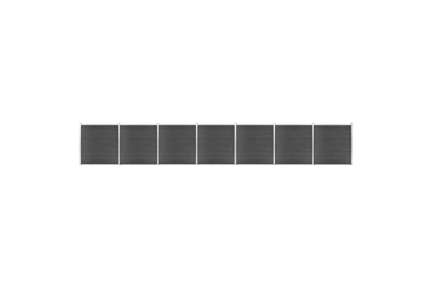 vidaXL 3070434 Fence Panel Set Wpc 1218x186cm Black