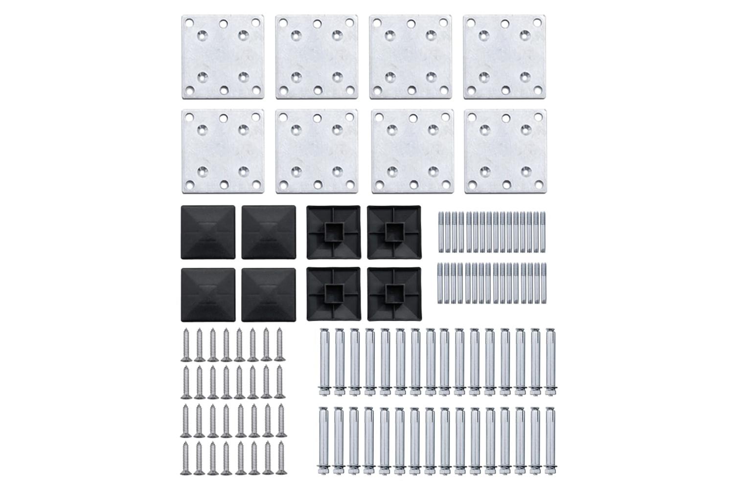 vidaXL 3070434 Fence Panel Set Wpc 1218x186cm Black-9