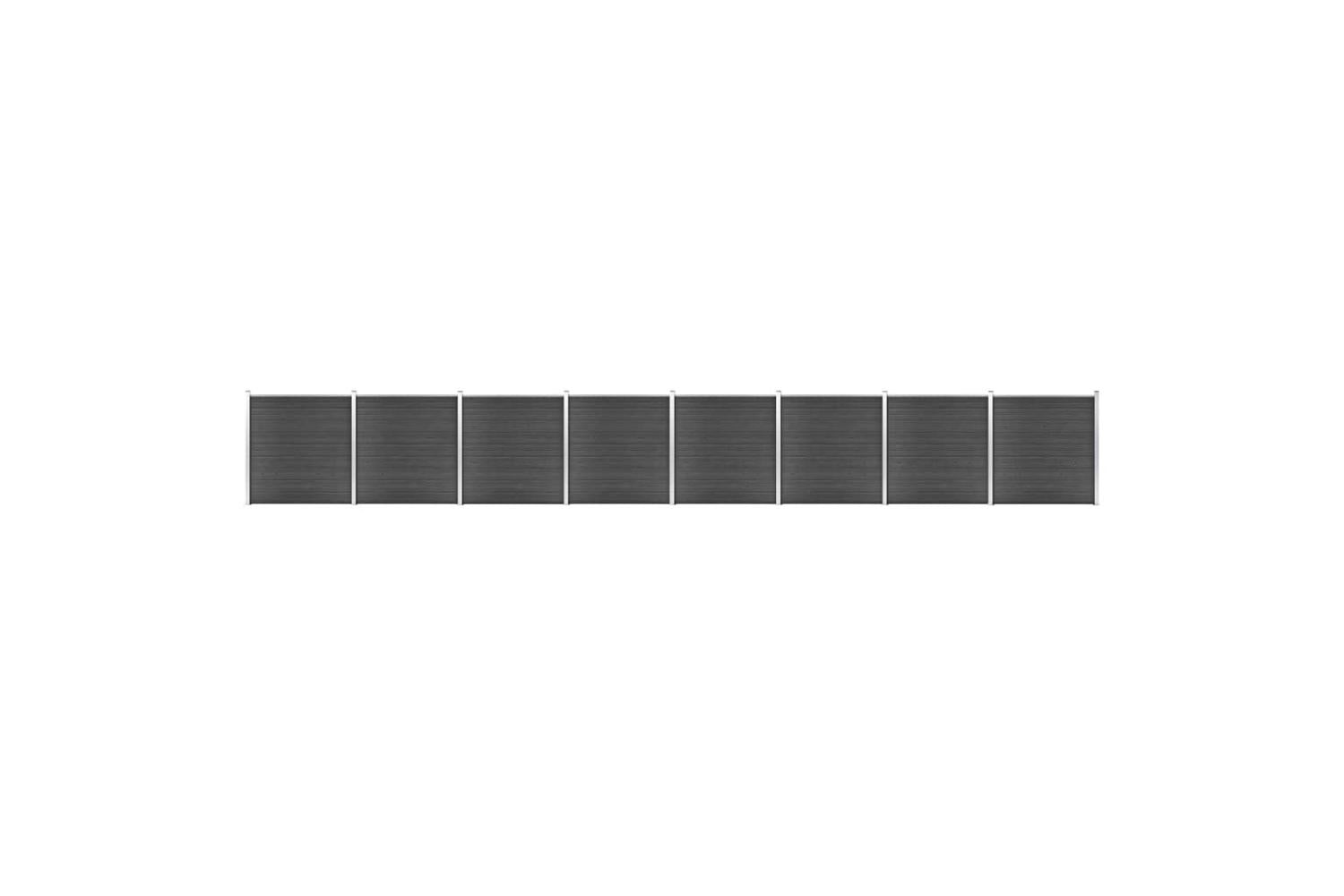 vidaXL 3070435 Fence Panel Set Wpc 1391x186cm Black