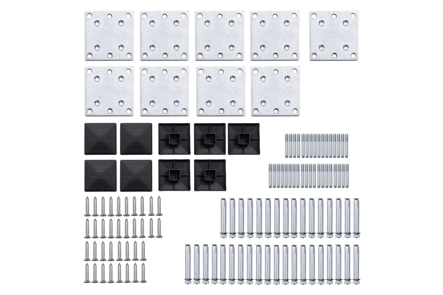vidaXL 3070435 Fence Panel Set Wpc 1391x186cm Black-9