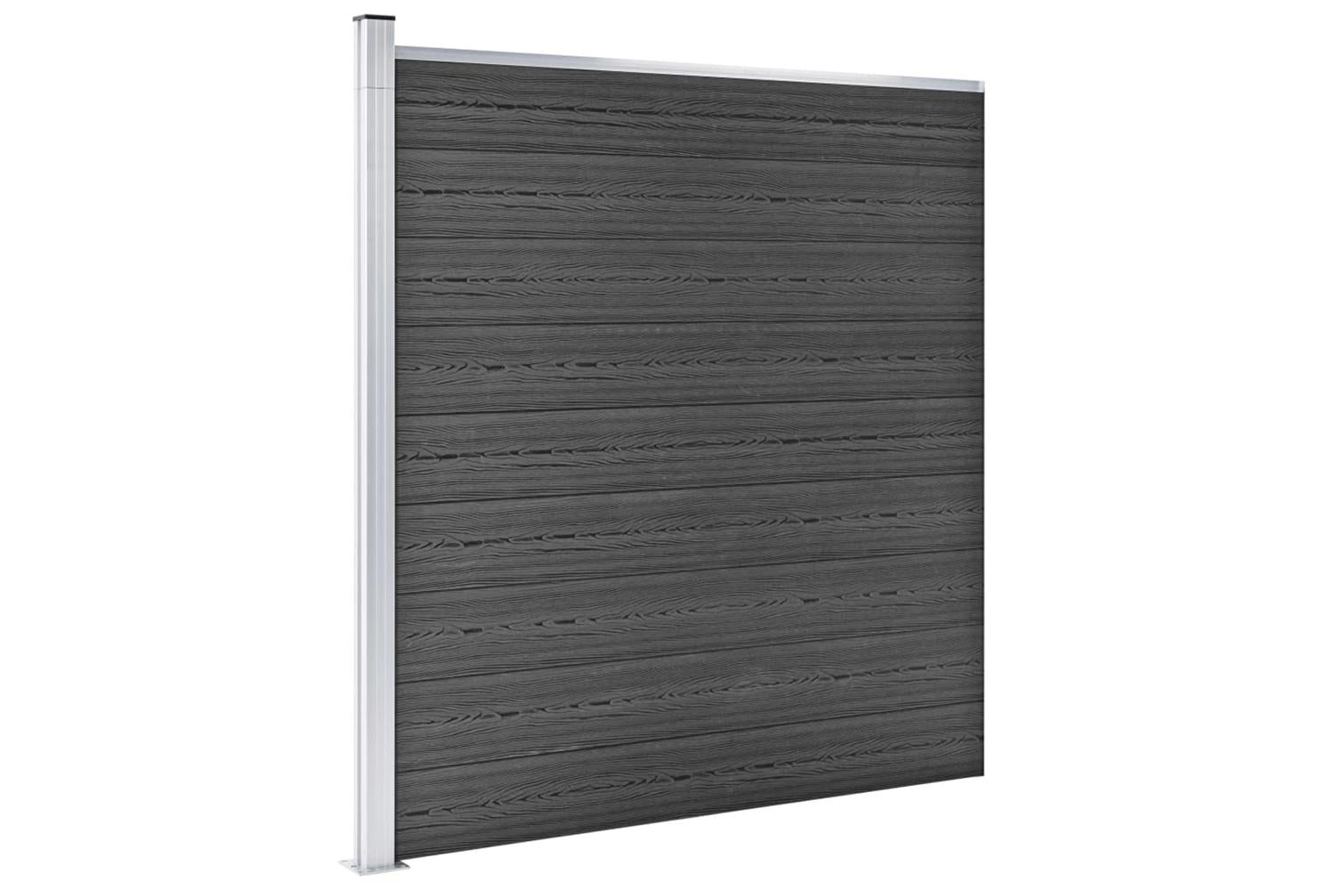 vidaXL 3070433 Fence Panel Set Wpc 1045x186cm Black-4