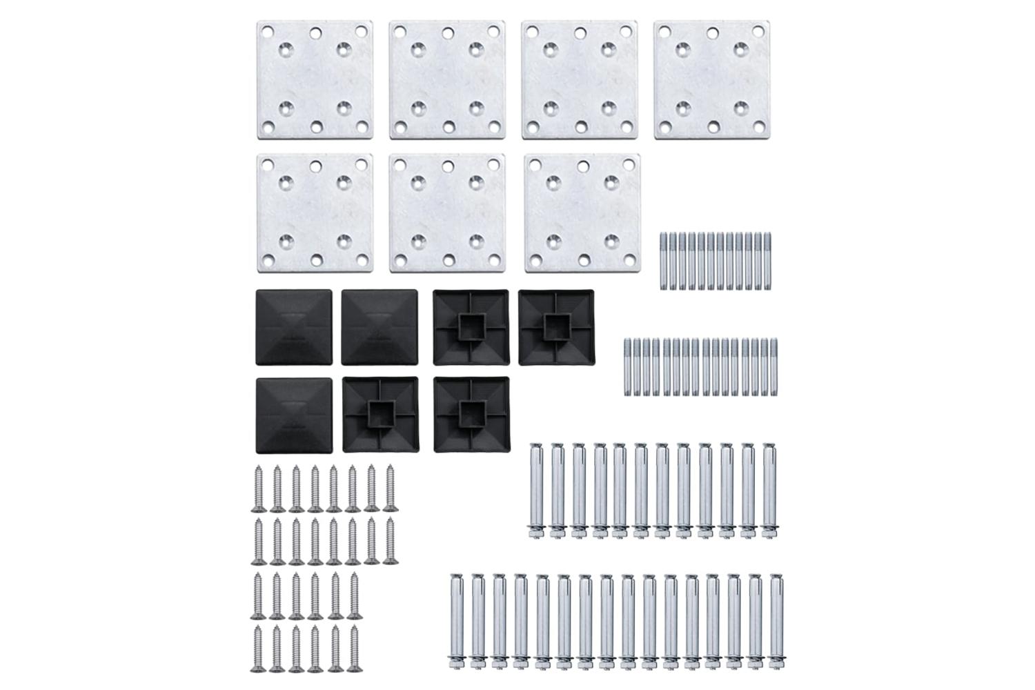 vidaXL 3070433 Fence Panel Set Wpc 1045x186cm Black-9