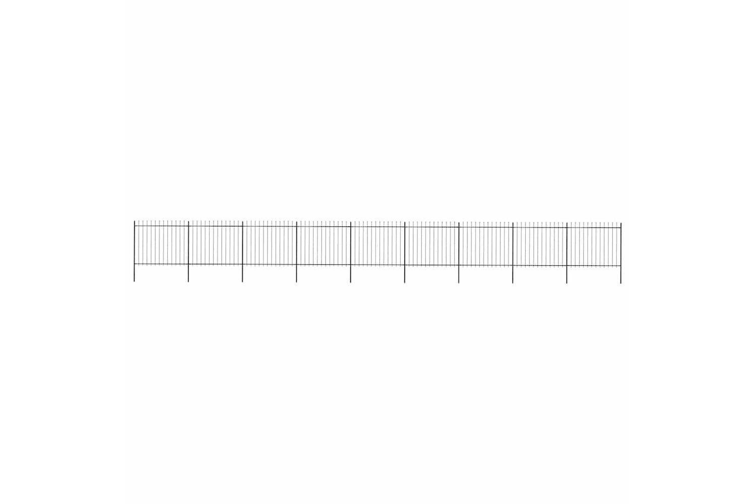 Vidaxl 277637 Garden Fence With Spear Top Steel 15.3x1.5 M Black