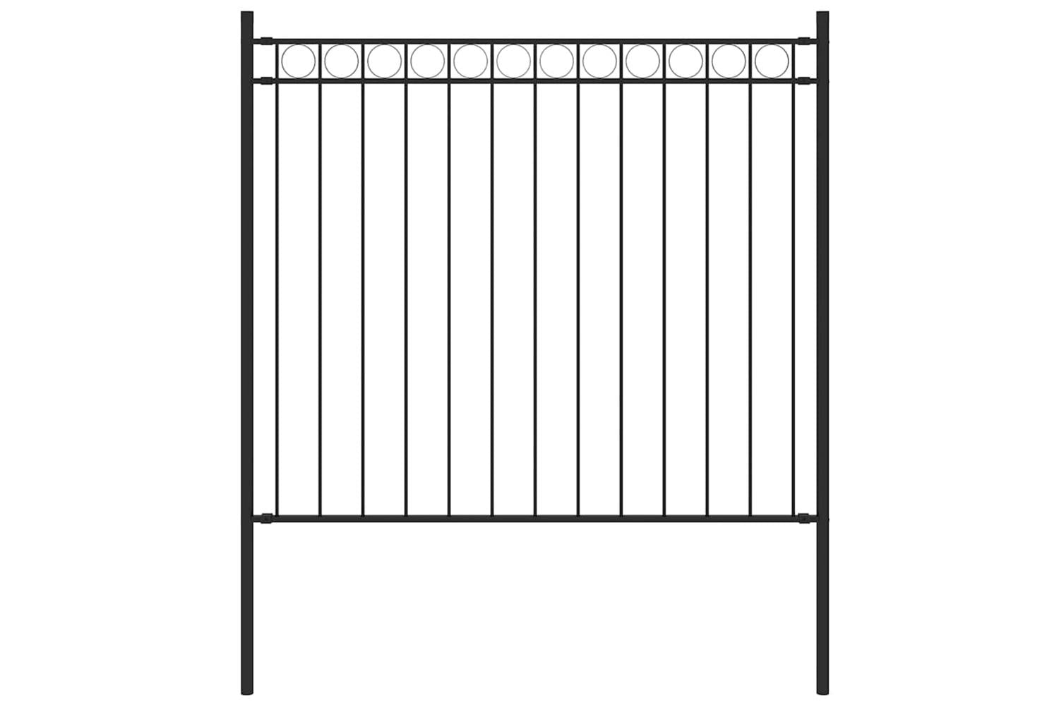 Vidaxl 146312 Garden Fence Steel 1.7x0.8 M Black