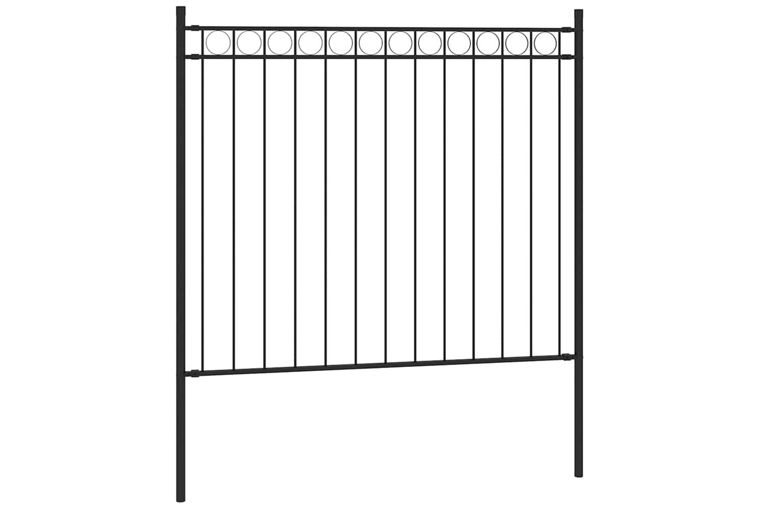 Vidaxl 146312 Garden Fence Steel 1.7x0.8 M Black-2