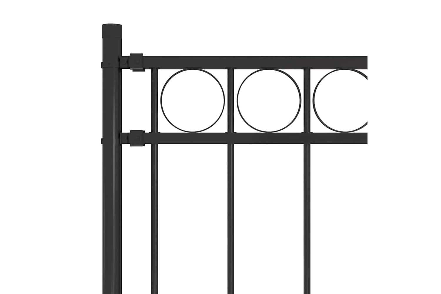 Vidaxl 146312 Garden Fence Steel 1.7x0.8 M Black-3
