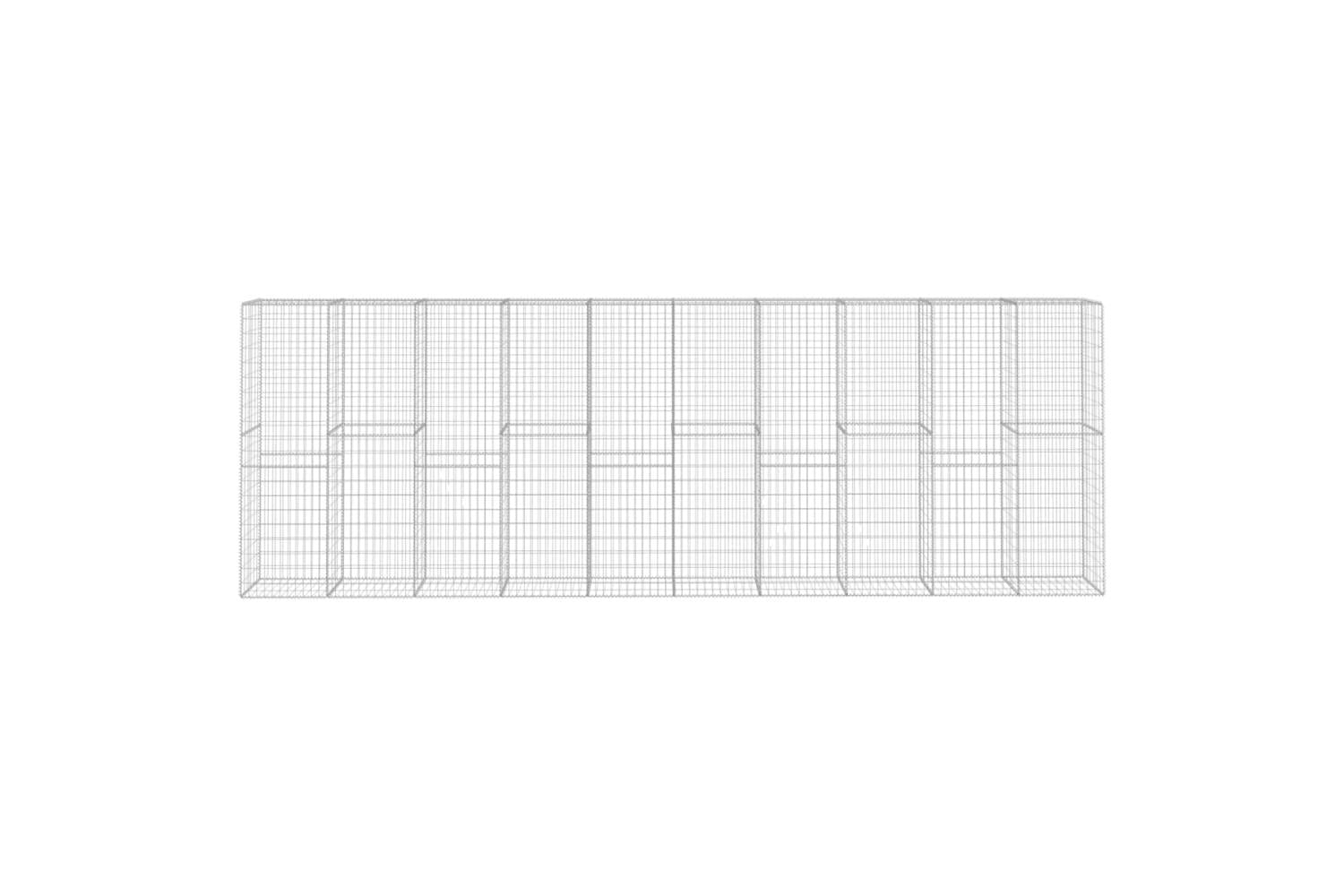 vidaXL 145089 Gabion Wall With Cover Galvanised Steel 600x50x200cm-3