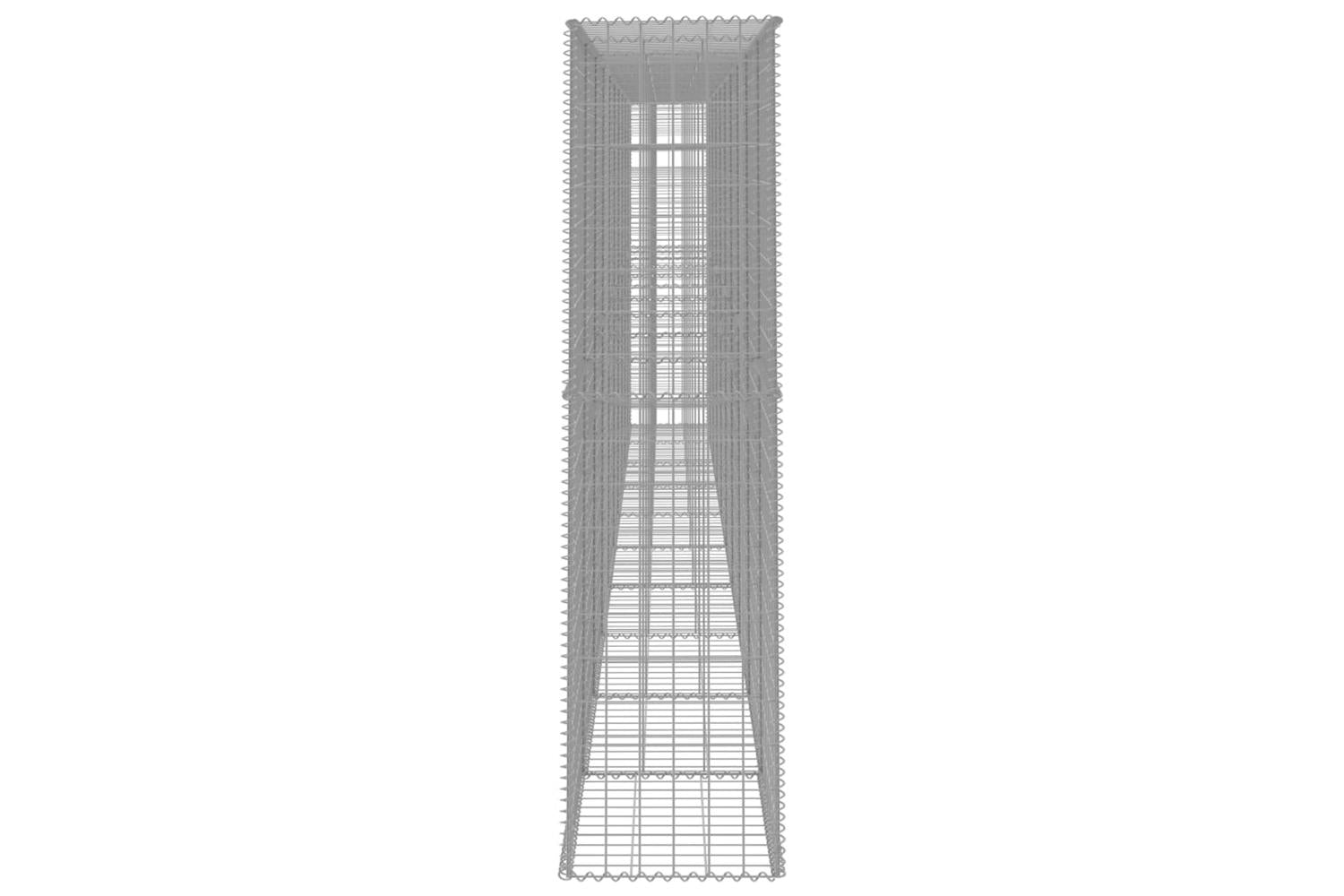 vidaXL 145089 Gabion Wall With Cover Galvanised Steel 600x50x200cm-4