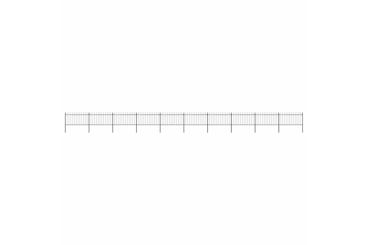 Vidaxl 277620 Garden Fence With Spear Top Steel 17x1 M Black