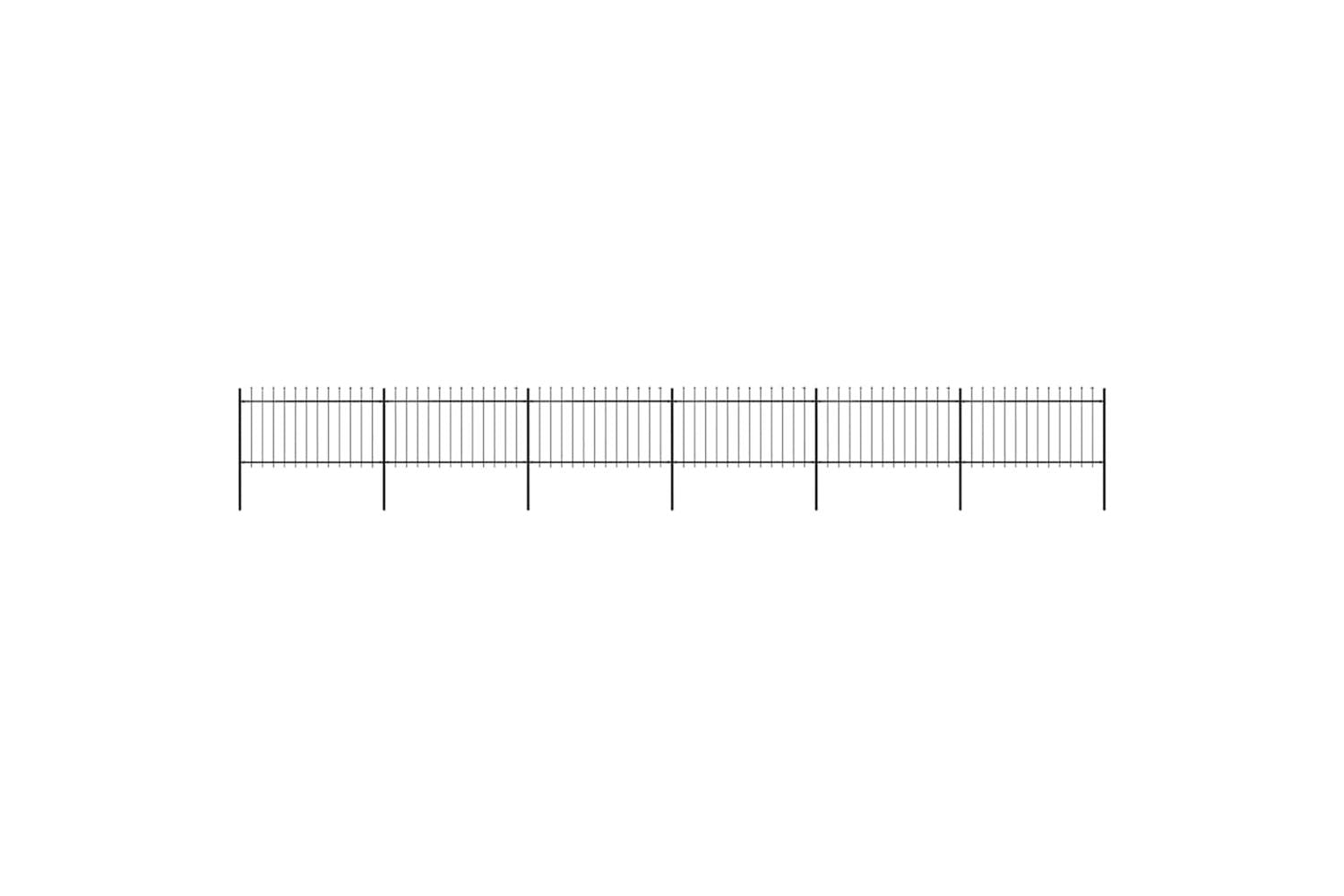 Vidaxl 277616 Garden Fence With Spear Top Steel 10.2x1 M Black