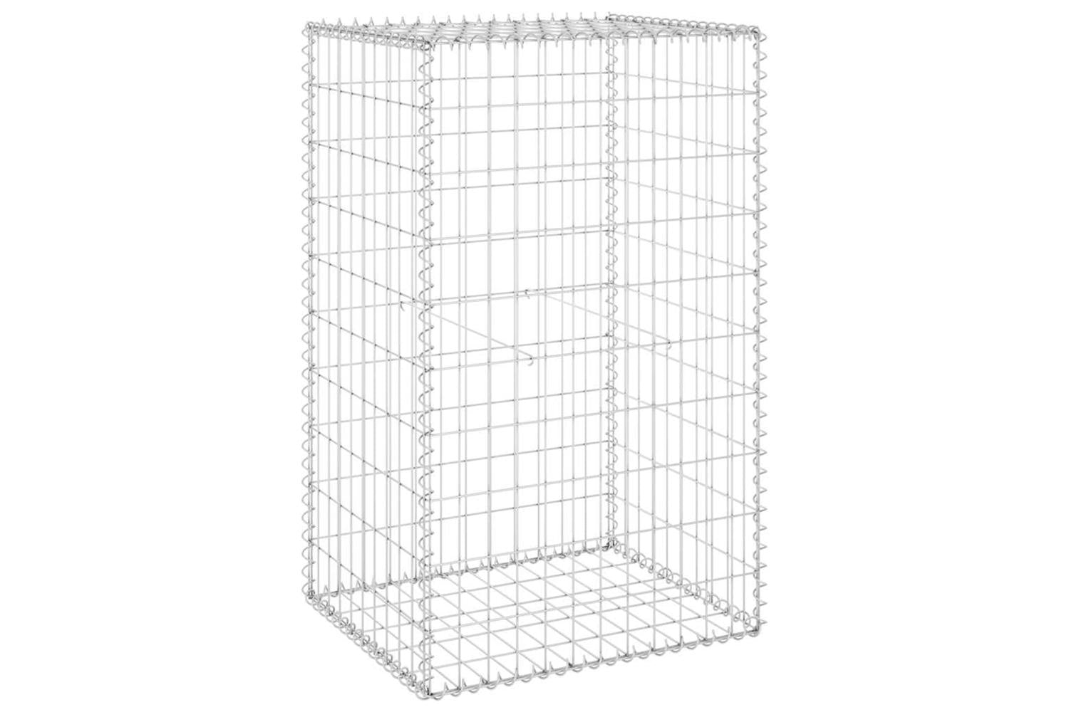vidaXL 147812 Gabion Wall With Covers Galvanised Steel 60x50x100cm-2
