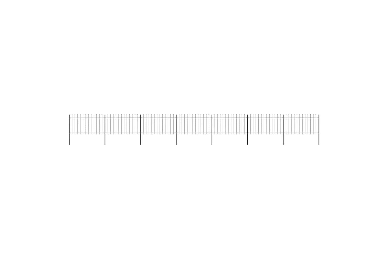 Vidaxl 277617 Garden Fence With Spear Top Steel 11.9x1 M Black