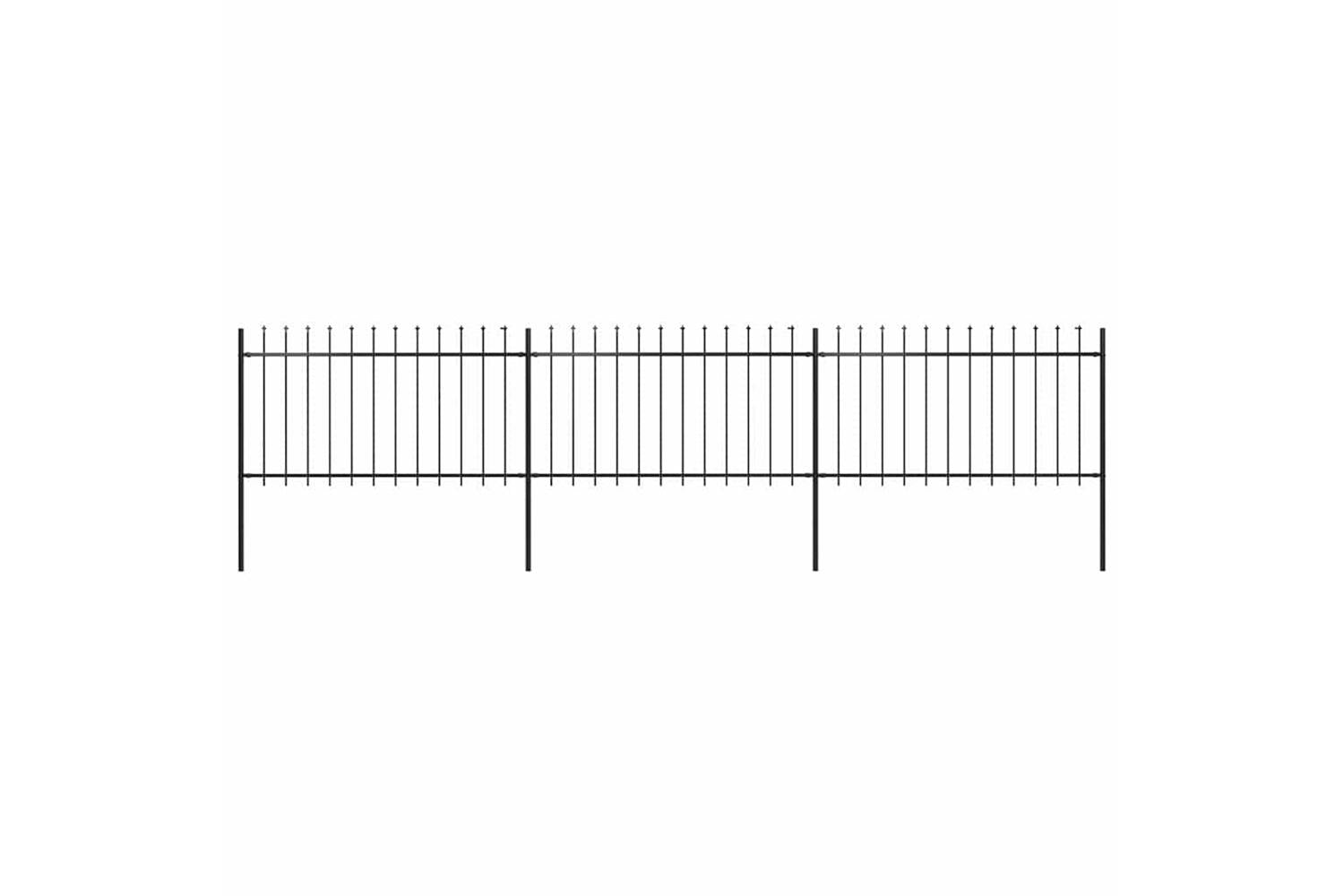 Vidaxl 277613 Garden Fence With Spear Top Steel 5.1x1 M Black