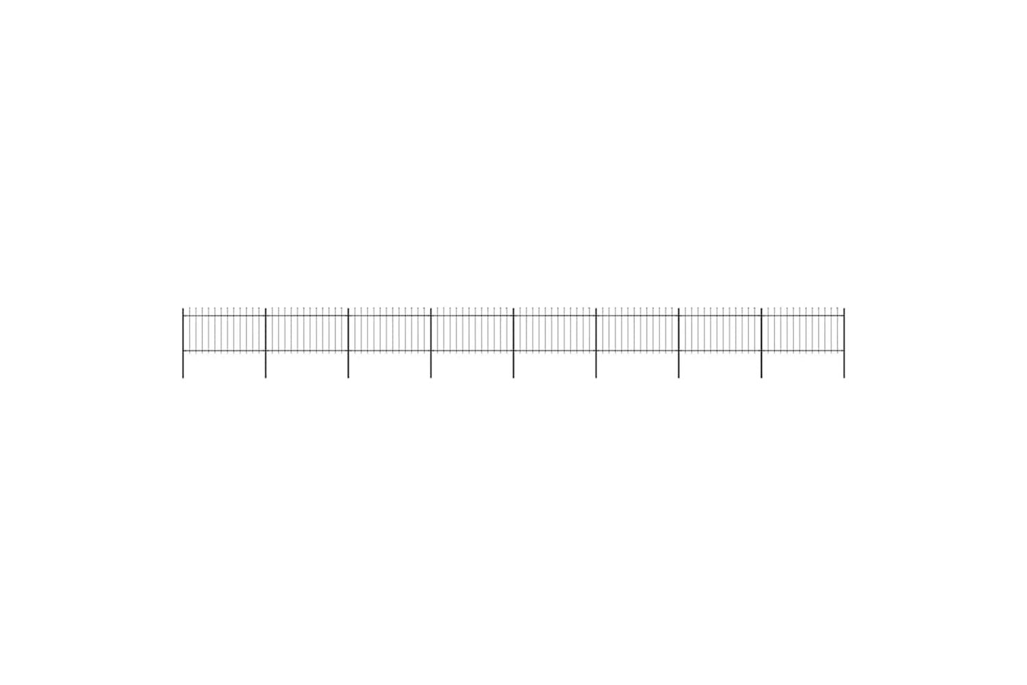 Vidaxl 277618 Garden Fence With Spear Top Steel 13.6x1 M Black