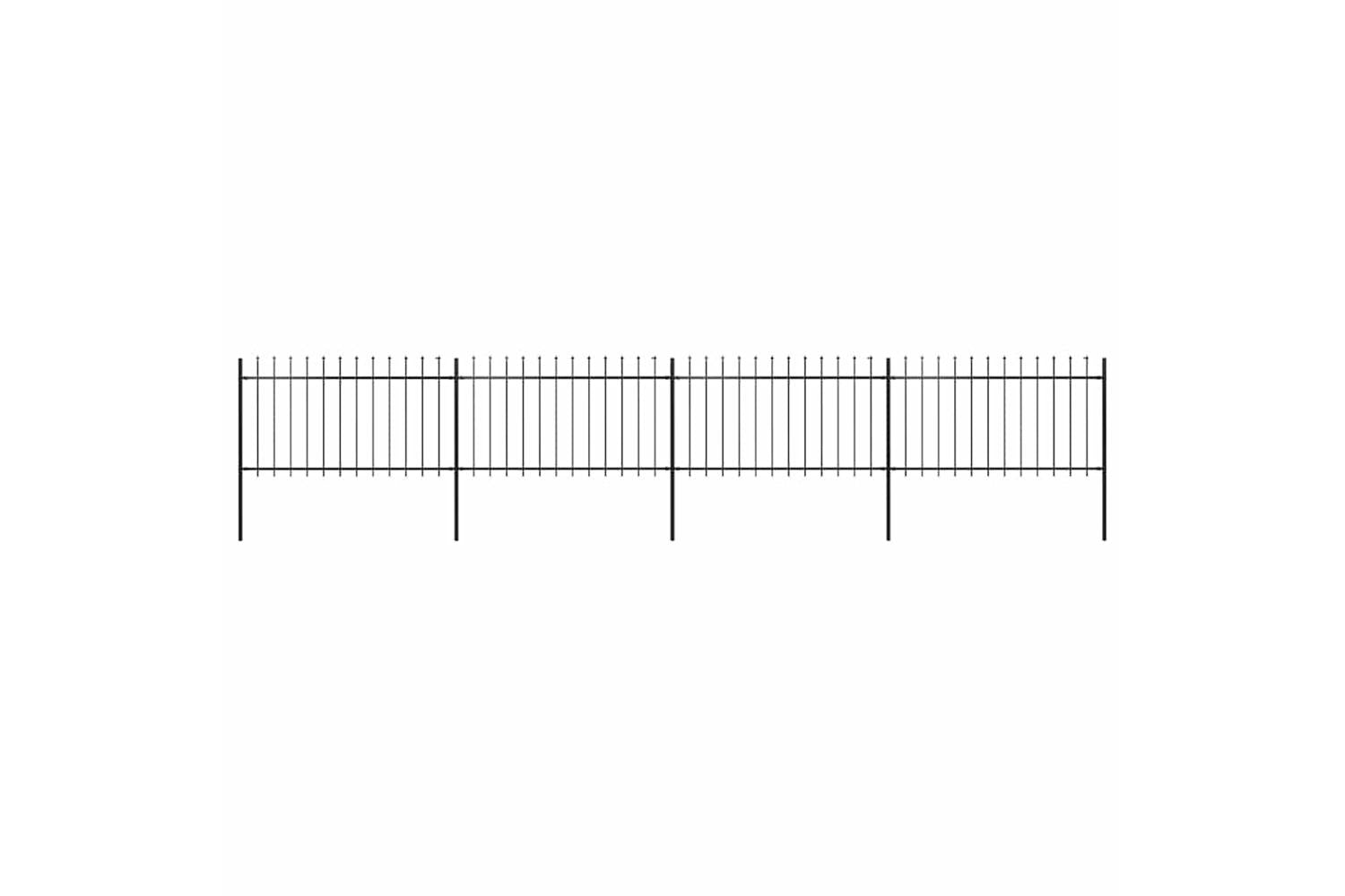 Vidaxl 277614 Garden Fence With Spear Top Steel 6.8x1 M Black