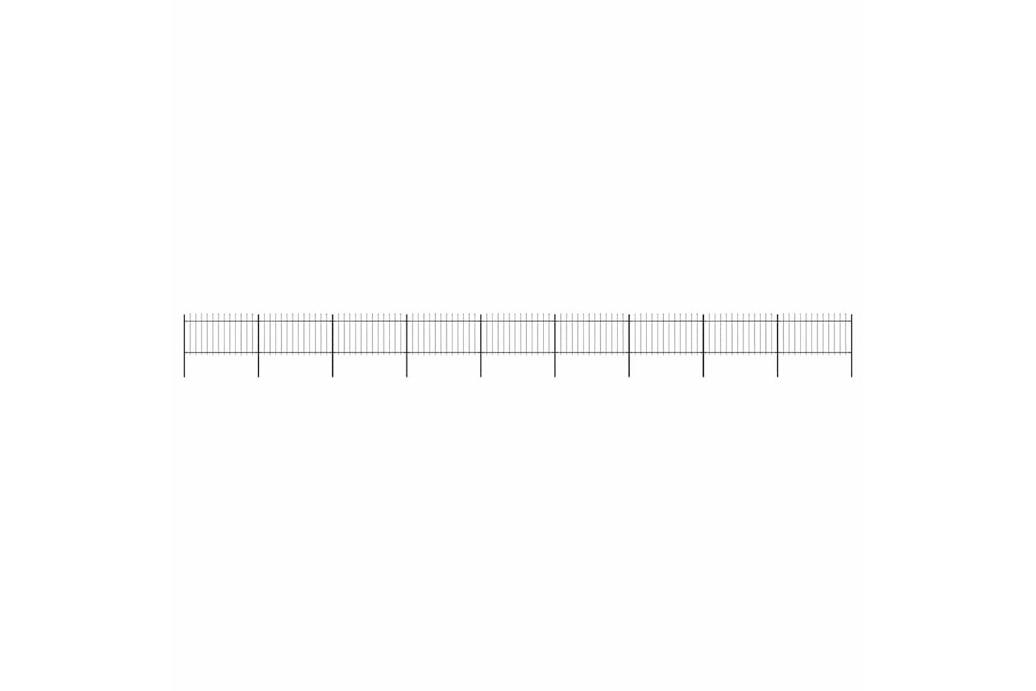 Vidaxl 277619 Garden Fence With Spear Top Steel 15.3x1 M Black