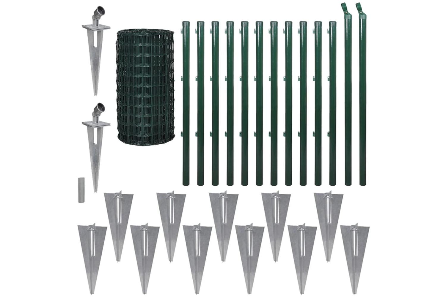 Vidaxl 142387 Euro Fence Steel 25x0.8 M Green