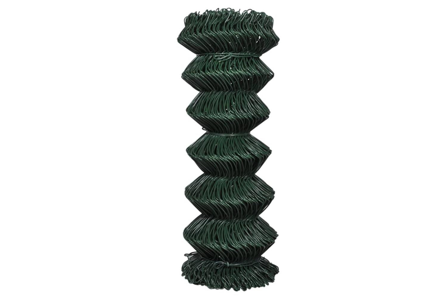Vidaxl 140344 Chain Link Fence Steel 1x15 M Green-2