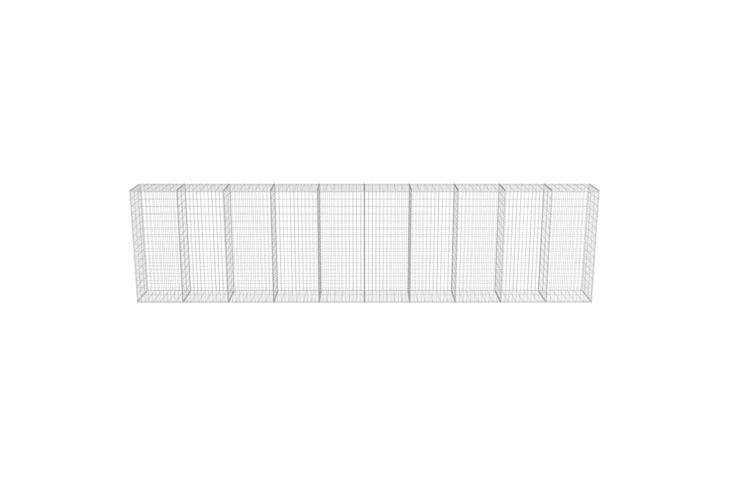 vidaXL 143582 Gabion Wall With Covers Galvanised Steel 600x50x150cm-5